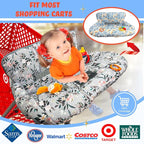 Shopping Cart Cover for Baby, Waterproof Restaurant High Chair Cover - Double Sided Grocery Cart Cover for Baby Boy and Girl -Extra Large - Perfect Baby Registry Gift (Silver)