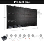 Peg Board for Wall 48x24 inch with 63 Pcs Hooks Accessories, Garage Storage Black Pegboard Wall Organizer, Metal Pegboard Panels with Hooks, Modular Mounted Control Peg Board Tool Organization