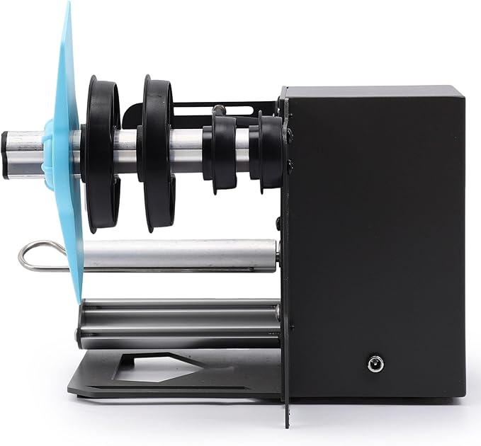 U.S. Solid Automatic Label Dispenser for Long Rolls and Fanfold Labels - Transparent and Opaque - Adjustable Speed - Core Sizes 1", 1.5", 3" - Width 0.2-4.7 in - Max. Roll 11 in