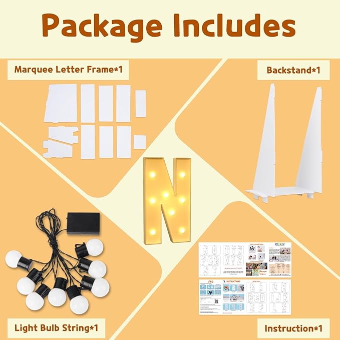 imprsv 3FT Marquee Letters, Mosaic Light Up Letters for Birthday Baby Shower Wedding Engagement Party Backdrop Decor, Large Marquee N for Party Decorations