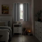 Light Grey Blackout Curtains for Bedroom 54 Inch Length 2 Panels Set, Thermal Insulated Sun Blocking Soundproof Grommet Short Thick Loft Basement Window Curtains, Each 42 Inch Wide