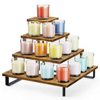 ELITEROO 4 Tier Display Riser Stand, Wood & Metal, Space Saving Corner Stand for Retail, Vendor & Home Use