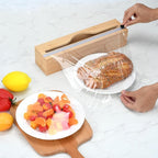 Plastic Wrap Dispenser with Cutter,Cling Wrap with Slide Cutter for Kitchen Storage Organization Holder for 12" Roll
