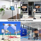 Adjustable Sign Stand for Display, with Upgraded Iron Base, Pedestal Floor Signage Stand Holder for Outdoor or Indoor Advertising (11 x 17, Black, 3Pack)