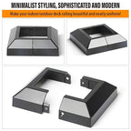 4pcs 3"x3" (Actual: 3"x3") Aluminum Deck Post Base Cover, for Railings, Stairs, Patios, Porches, Split Deck Post Skirt (Black)