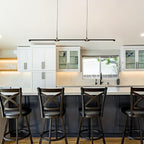 EDISLIVE Modern LED Dimmable Linear Pendant Lighting Dimmable LED Chandelier 47.24 in Adjustable Linear Hanging Light Fixture 3000K 20W Island Light for Dinning Room Kitchen，Black