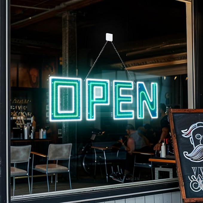 30" X 10" Open Sign, Ultra Bright Large LED Open Signs for Business with APP and Remote Control, Timer, Custom 16 million colors, for Storefronts, Restaurants, Bars, Salons, Cafes
