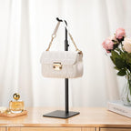 Purse Holder Handbag Display Stand: Hanger Rack Showing Bags, Purses, and Wreath, Adjustable Black Hook Stand for Tabletop, Closet, Desk, and Retail Use for Vendors