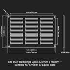 Repa Market 12x8 Inch Air Vent Cover/Black Galvanized Steel Louvered Grill Cover with Mesh Screen/Wall or Ceiling Vent/Durable Flush Mount HVAC Register for Indoor and Outdoor Ventilation