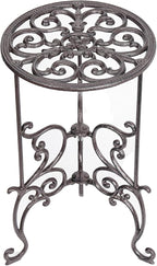 Sungmor Heavy Duty Cast Iron Potted Plant Stand,19.3-Inch 1 Tier Metal Planter Rack,Decorative Flower Pot Holder,Vintage & Rustic Style Indoor Outdoor Garden Pots Container Supports