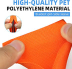 Automotive Wire Loom Tubing, Split Braided Cord Protectors from Pets No Chew, Flexible Cable Sleeve Cable Management for TV/Computer/Electric Wires (Orange, 3/8"-10ft)