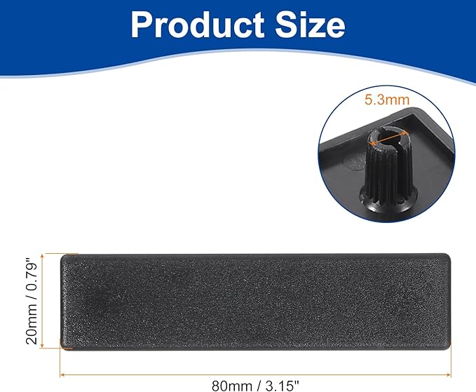 uxcell 6Pcs Extruded End Cap Nylon, 80x20mm T-Slot Aluminum Profile 2080 European Standard End Cap Extrusion Plug for Trolley, Fish Tank Rack, Storage Rack, Black