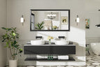 55x30 Inch Black Bathroom Mirror for Wall, Thick Metal Framed Rectangle Mirrors for Over Sink, Bedroom, Living Room, Entryway, Anti-Rust, HD Tempered Glass