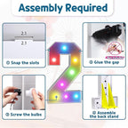 imprsv 3FT Colorful Marquee Numbers,18 Colors with Remote, Light Up Numbers 2 for 12th 21st Birthday Decorations Anniversary Party Decor, Pre-Cut Foam Board Ki, Mosaic Numbers for Balloon