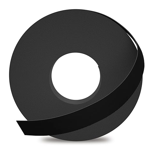 GSCIT Club Black Melamine Edge Banding, 3/4 inch x 25ft Edge Banding with Hot Melt Adhesive Pre-glued Cabinet Edge Banding Flexible Black Veneer Edging for Plywood