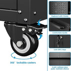 Aobabo 34.3" H Garage Storage Cabinet with Wheels,Lockable Metal Storage Cabinet with 2 Doors for Garage Home Office Storage,Black,Assembly Required
