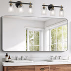 FORBATH 30x60 Inch Silver Bathroom Mirror for Over Sink, Large Rectangular Wall Mirror with Metal Frame, Rounded Corners for Bathroom, Bedroom, Entryway Decor (Horizontal or Vertical)