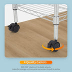 FDW 3 Tier Wire Shelving Metal Storage Shelves 23L x 13W x 32H Layer Storage Shelves with Wheels for Kitchen Garage Small Places,Chrome