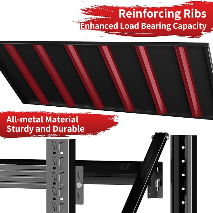 5000LBS Heavy Duty Garage Shelving 59" W Garage Storage Shelves 4-Tier Metal Adjustable Shelf Unit Storage Rack for Basement Supermarket Warehouse 59" W x 24" D x 78" H Black