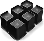 Bed Risers 2 inch, 3 inch, 4 inch, 6 inch or 8 inch Heavy Duty Furniture Risers, Up to 6000 Lbs L Shaped Design Bed Lifts Blocks for Couch Desk Sofa Table (Black, 6 Inch 6 Pack)