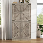 Farmhouse Kitchen Pantry Cabinet,69.1" Tall Kitchen Storage Cabinet with Adjustable Shelf,Modern Bathroom Storage Cabinets,Freestanding Floor Cabinets Cupboard for Living Room,Dining Room (Retro Grey)