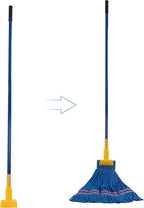 Matthew Cleaning Commercial Quick-Change Iron Mop Handle for Floor Cleaning Heavy Duty Mop Stick Replacement 60inch Jaw Clamp-Style Wet Mop Handle 12 Packs