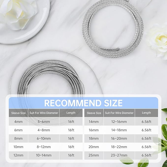 Copper Wire Loom - EMI/RFI Shielding Flexible Cable Management for Automotive Audio, Industrial Expandable Cables, Marine Wiring & Computer Case ﻿ (Tinned Copper, 6mm (1/4")-16ft)