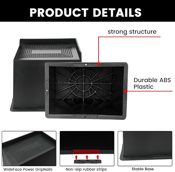 Bed Risers 3 Inch Heavy Duty, Oversized Furnitures Risers 3 inch Support 6000 lbs, Bed Table Rising Blocks, Fits for Couch, Sofa, Chair, Furniture Lifts (Black 4 Pack, 3 inch)