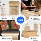 IDL Packaging 36" Kraft Paper Roll Dispenser & Cutter for Rolls up to 36" Wide and 9" in Diameter – Tabletop Reinforced Steel Paper Holder with a Cutter – for Kraft and Butcher Paper