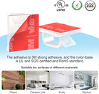 60 PCS XHF 3/4” Adhesive Cable Wire Clips Clear, Outdoor Christmas Light Clips, Cable Staples Cable Management Wire Organizer Cord Holder for Under Desk, Car, Wall, TV PC Ethernet