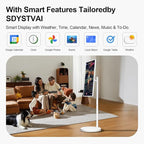 32-Inch FHD Smart Portable TV on Wheels, Rolling TV 1080P Touch Screen Android 15 OS Monitor, EDLA-Certified, 6G RAM + 128GB, 8MP Camera, Built-in 6–8H Battery, Full Swivel Rotation, Voice Remote