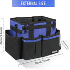 Compact Wearable Cleaning Caddy, Small Supplies Organizer with Handle & Shoulder Straps for Housekeepers, Under Sink & Car Cleaning Tool Organizer Bag (Blue)