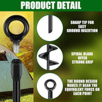 Lasnten 30 Inch Heavy Duty Ground Anchor Spiral Blade Earth Anchor Kit Metal Anchor Hook Beach Sand Stakes Camping for Securing Animals, Shelters, Tents, Canopies(Black,6 Pcs)