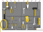 WALMANN 4-Pack 12"x16" Metal Pegboard Panels for Garage, Tool Organizer Pegboard for Pegboard Hooks - Compatible with 1/8" & 1/4" Hooks(Black)