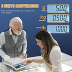 Bonvoisin Industrial Counting Scale Digital Scale for Parts and Coins kg/g/lb Electronic Gram Scale Inventory Counting Scale Industrial Parts Coins Piece Counting Scale (30kg/66lb, 1g)