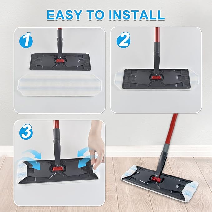 Mop Replacement Pads for Ocedar H2prO Flat Mop, 7 Pack Mop Refills for O-Cedar H2pro Flat Mop, Machine Washable Reusable Microfiber Mop Heads Replacements for Ocedar H2 Pro Mop
