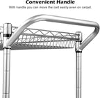 WDT 2 Tier Heavy Duty Utility Cart,NSF Rolling Carts with Wheels,660Lbs Capacity Storage Cart with Handle,Kitchen Carts on Wheels,Commercial Grade Metal Serving Cart with Shelves,35.63"x18.1"x 33.93"
