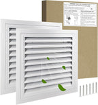 20"*20" Gable Vent,Aluminum Alloy Wall Vent Shed Vents,with Removable Strainer and 180 Degree Opening Angle.Ideal for Attic,Shed,Garage,Play House,Coop.[Inside Dimensions:17.7"w X 17.7"h]-White 2 Pack