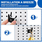 Tandefio 25 Pcs Pegboard Hooks Metal Prong Hook Peg Board for Hanging Hangers for Wall Picture Jewelry Display Tool (Black)