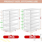 Desk Organizers And Accessories With 22 Drawers, 4 Pack Office Desktop Drawers, Plastic Makeup Organizer Containers Bins With Drawers Desk Organization, Bathroom Organizers Storage Case Box Cube