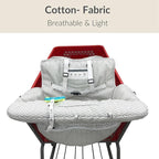 PandaEar Shopping Cart Cover for Baby, 2-in-1 Grocery Cart Seat Cover & Baby Highchair Cover for Infant, Toddler -Grey