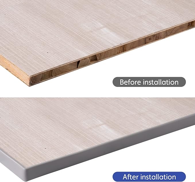 U-Shape Edge Banding, 16.4ft TPE Self Adhesive Veneer Edging Trim Flexible Corner Edge Protector, Furniture Edge Strip for Countertop Table Cabinet Shelve Restoration (3/4'' (20mm), Grey)