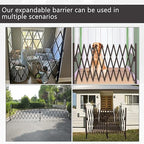 GYMTIME Metal Expandable Barricade, Portable Safety Barrier with Casters, Mobile Folding Security Gate, Adjustable Traffic Temporary Fence, 11.5 Feet, 61 Inch High, Brown