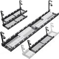 31Inch Extendable Under Desk Cable Management Tray Multi-Model Metal Cable Management Tray Under Desk Cord Management with Clamp Power Strip Cord Holder for Wire Cable Management