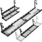 31Inch Extendable Under Desk Cable Management Tray Multi-Model Metal Cable Management Tray Under Desk Cord Management with Clamp Power Strip Cord Holder for Wire Cable Management