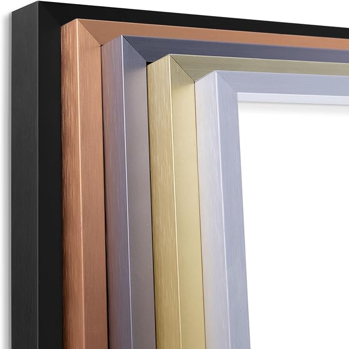 Frametory, 11x14 Metal Picture Frame with Mat for 8x10 Picture & Real Glass, Aluminum Photo Frame Collection (Dark Gray, 1 Pack)