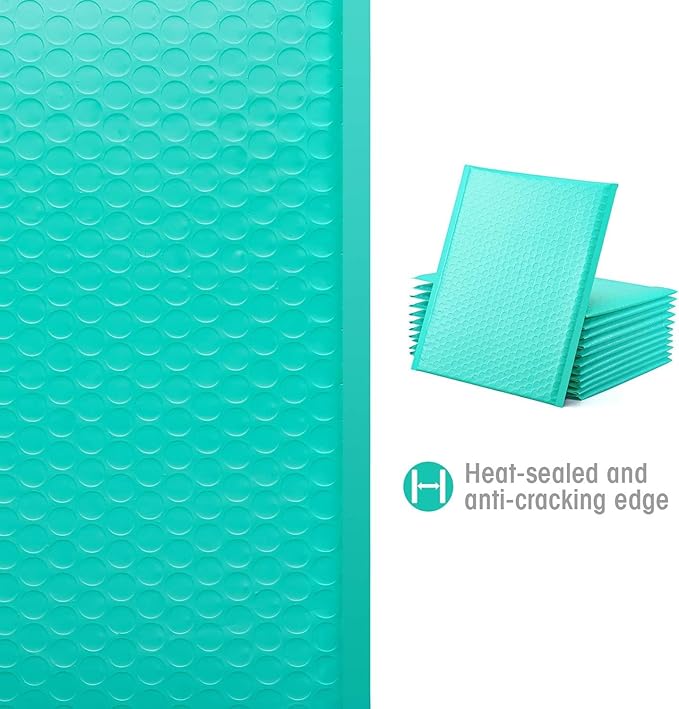 GSSUSA Large Bubble Mailers 10.5x16 Inch 250 Pack Teal Padded Envelopes, Strong Adhesion Bubble Mailer Self-Seal Bubble Envelopes for Mailing Clothes,Magazines
