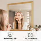 Amorho Bathroom Mirror, 36x36 Inch Golden Thick Metal Framed Wall Mirrors for Over Sink, Wall-Mounted Mirrors Perfect for Bedroom, Living Room, Entryway, Rectangle (Horizontal/Vertical).