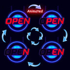 GreenCube 21"x19" Open Sign - Ultra Bright Jumbo LED Neon Large Open Sign - Remote Controlled - Get Your Business Seen Day or Night