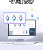 NGTeco Time Clock Cloud-Based, Face+Fingerprint+Card Attendance Time Clocks for Employees Small Business, 2.4G WiFi Remote Control Clock in Machine with Software＆App, IC Cards, No Monthly Fee